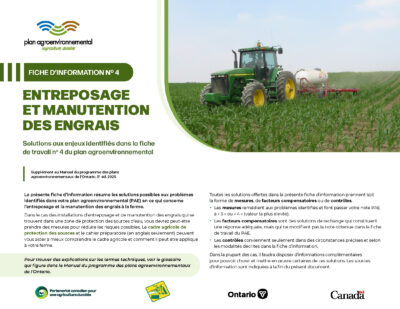 Cover for: Fiche d&rsquo;information 04 Entreposage et manutention des engrais