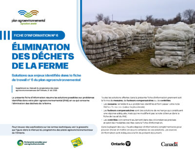 Cover for: Fiche d&rsquo;information 06 Élimination des déchets de la ferme
