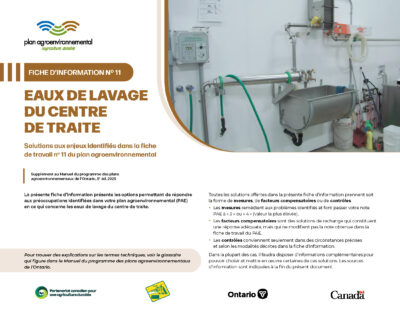 Cover for: Fiche d&rsquo;information 11 Eaux de lavage des centre de traite