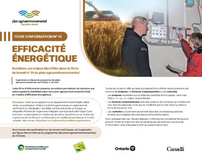 Cover for: Fiche d&rsquo;information 14 Efficacité énergétique