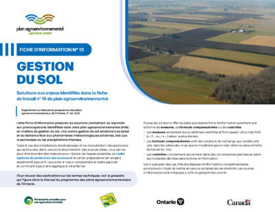 Cover for: Fiche d&rsquo;information 15 Gestion des sols